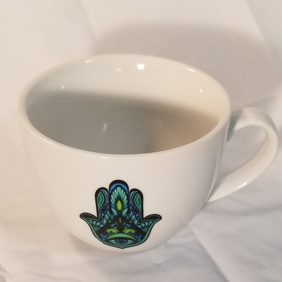 Hamsa Hand Good Luck Coffee Mug Better Homes and Gardens Tea cup 16 oz. - Picture 7 of 9